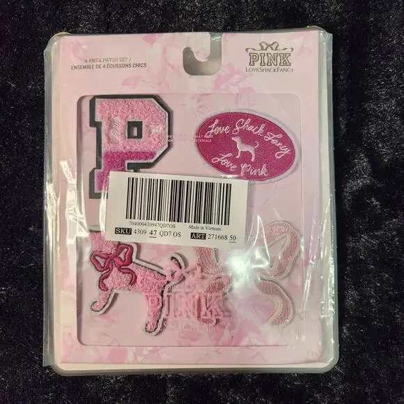 VS PINK x LoveShackFancy Patch Set - Limited Edition Coquette NWT (4-Pack) - Picture 3 of 4